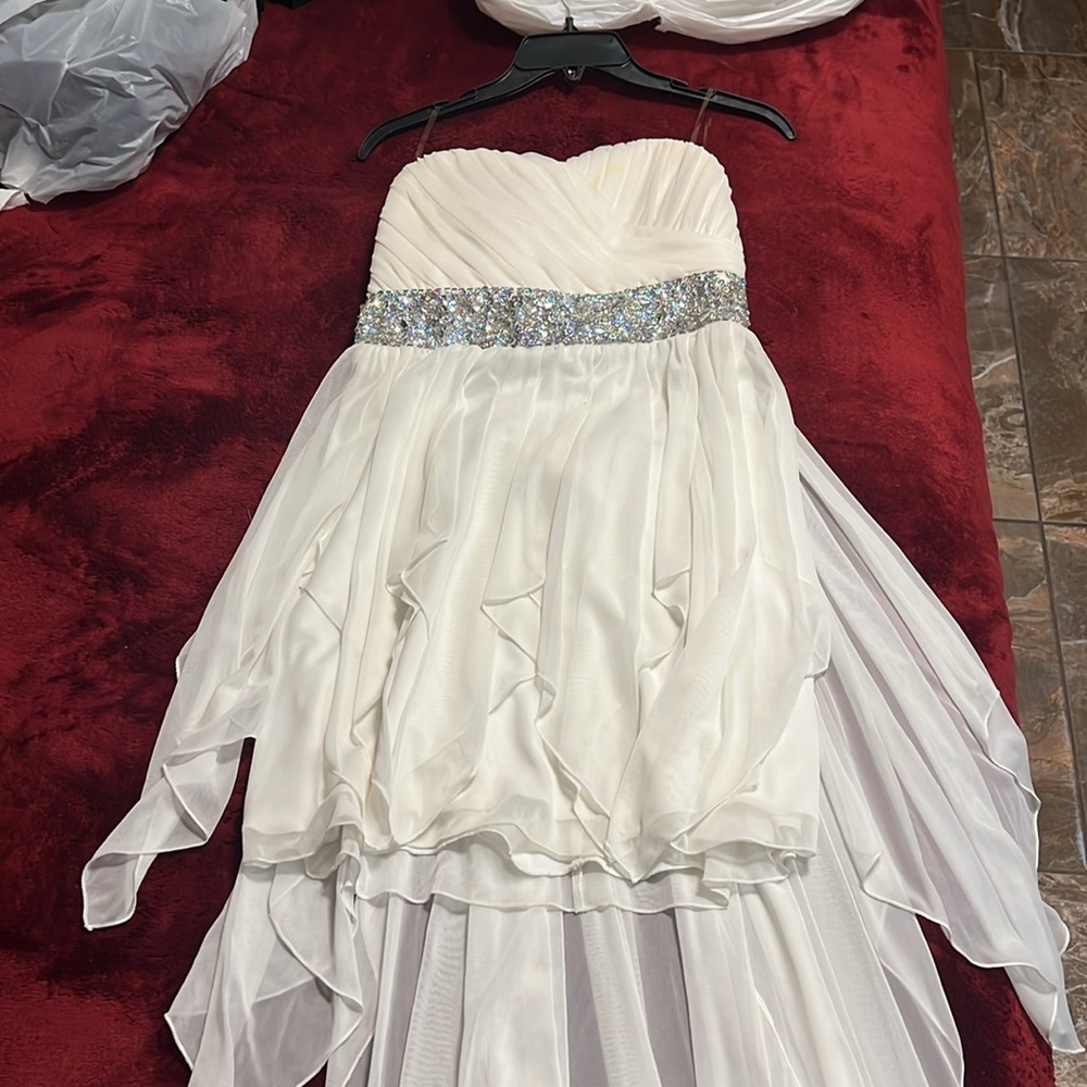 Strapless Heart Chest Glitter Flowy Dress